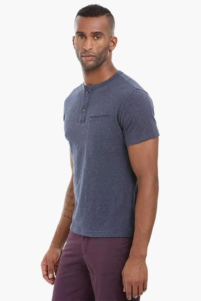 Short Sleeve Henley Cotton T-Shirt