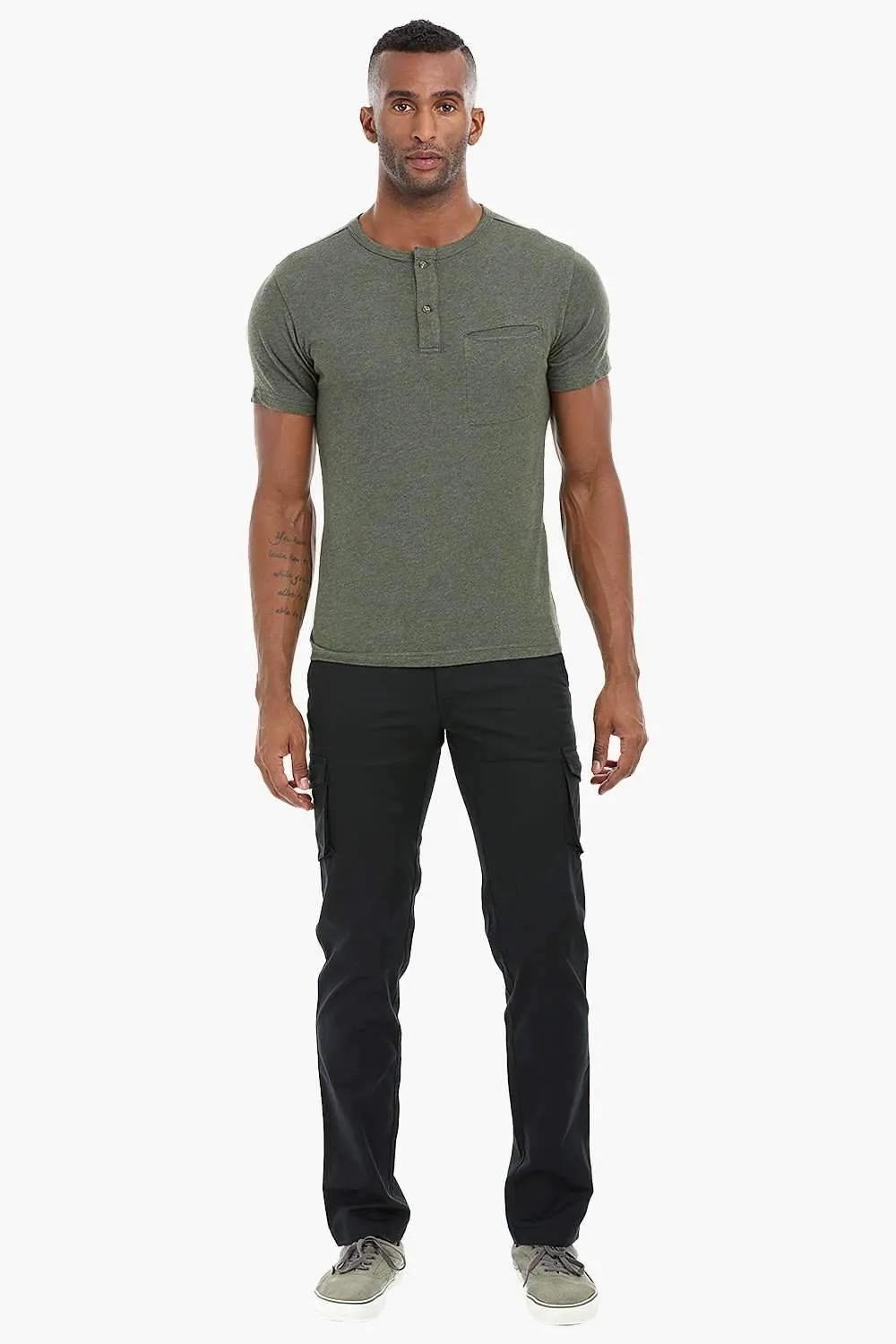 Short Sleeve Henley Cotton T-Shirt