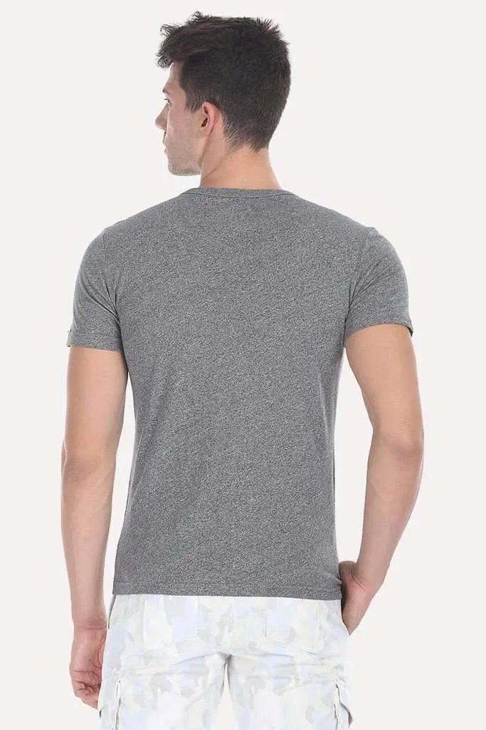 Short Sleeve Solid Henley