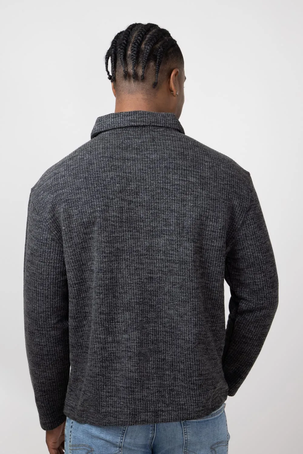 Simply Southern Knit Polo Shirt for Men in Charcoal | PP-0224-MN-POLO-KNIT-CHAR