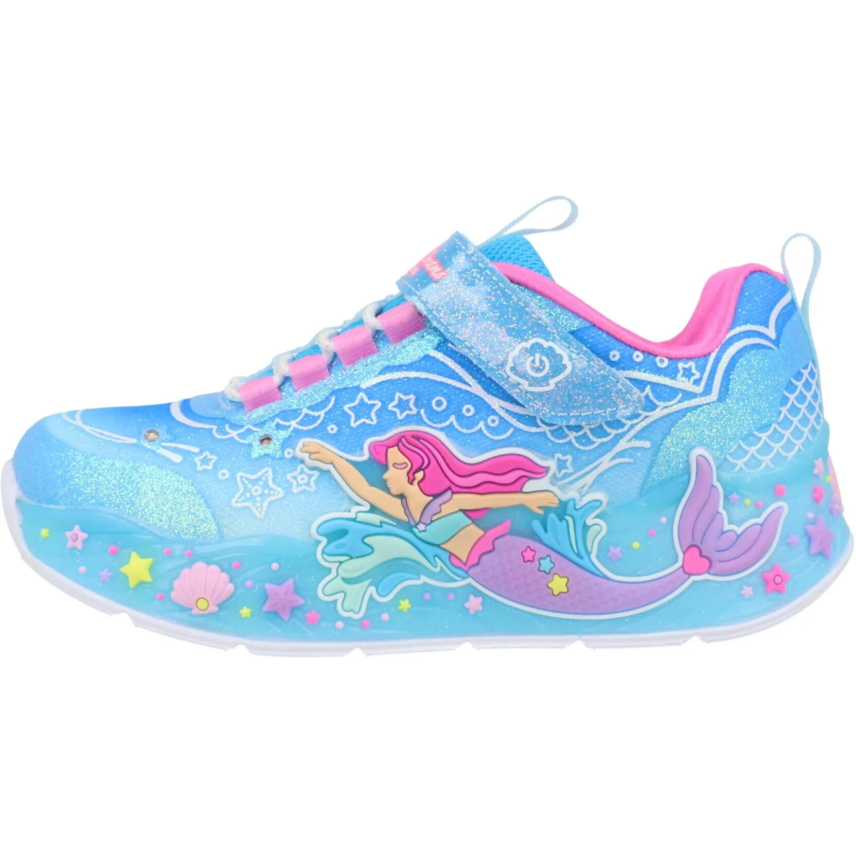 Skechers Mermaid Dreams Blue Light-Up Sneakers