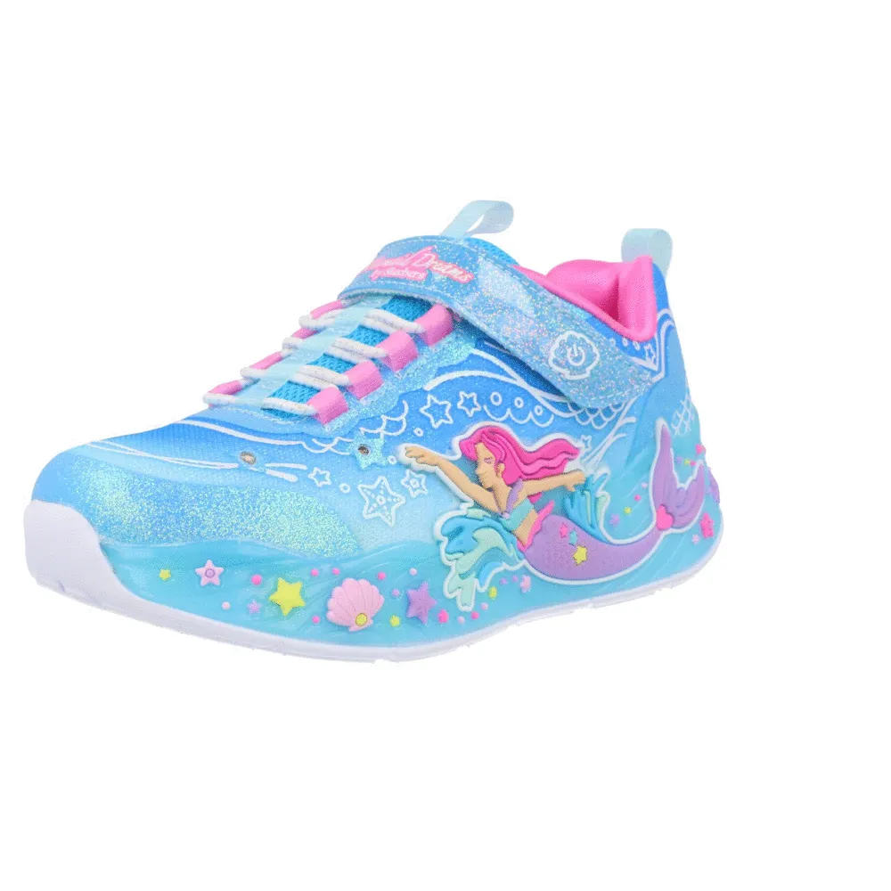 Skechers Mermaid Dreams Blue Light-Up Sneakers