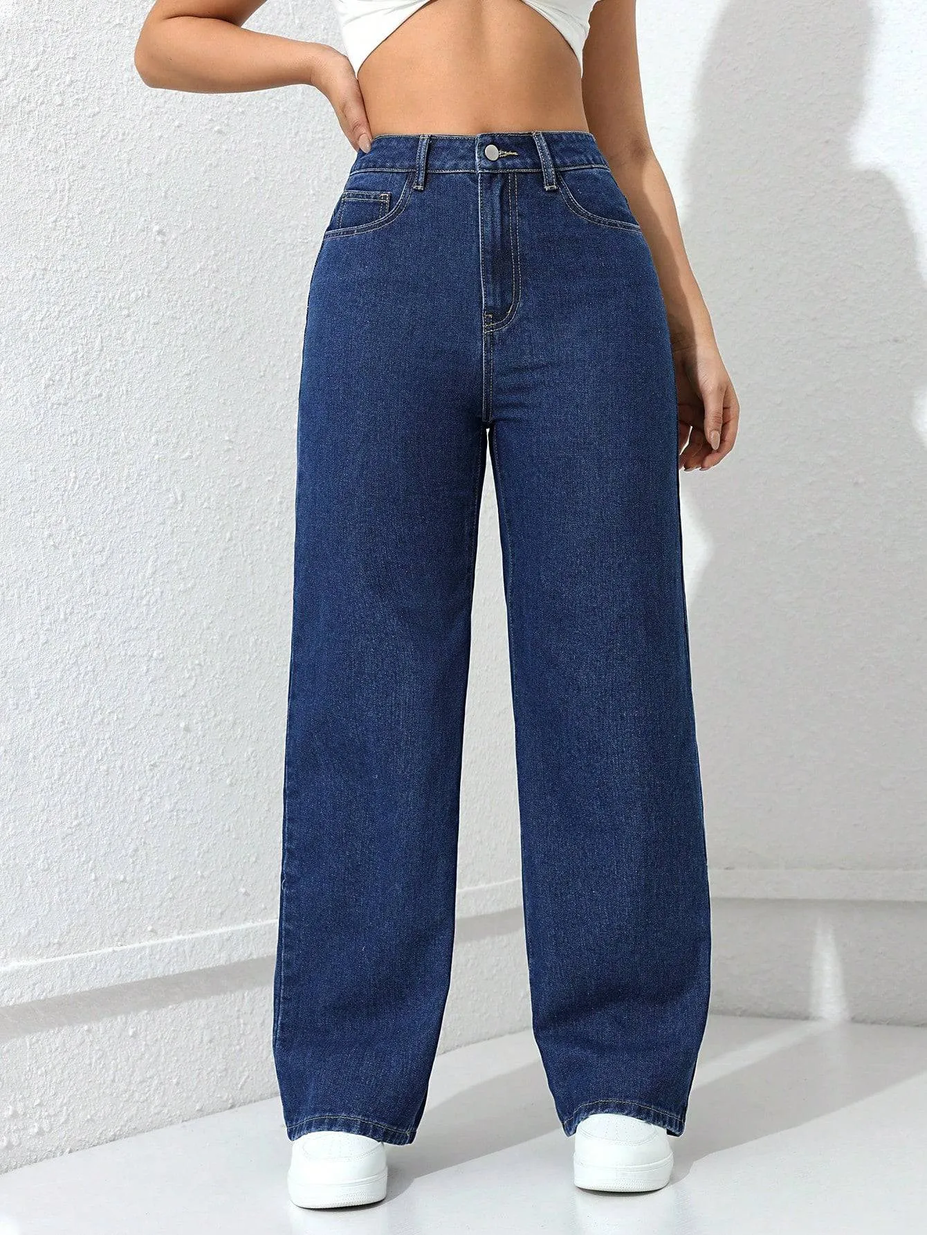 Sleek Motion High Rise Straight Fit Denim