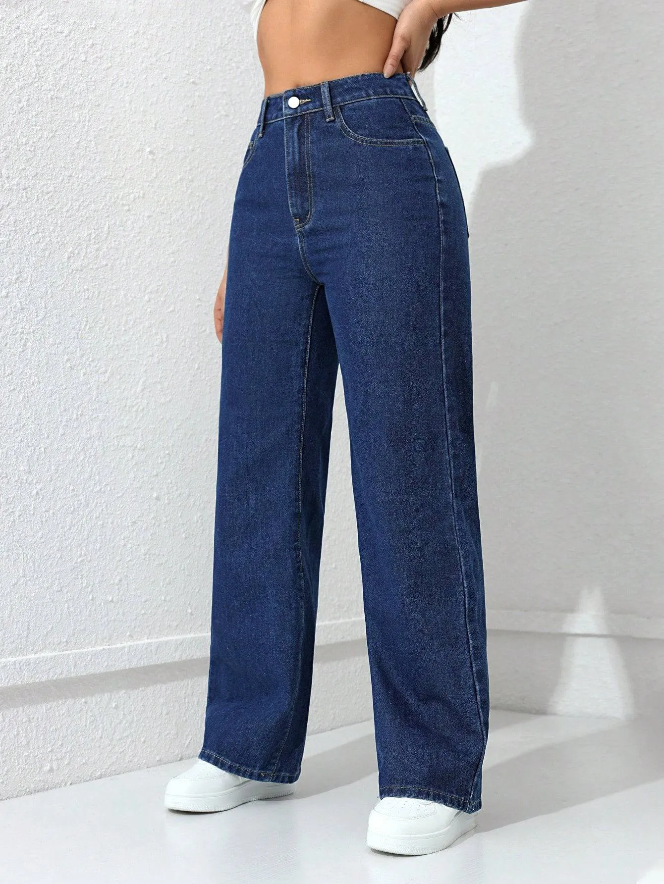 Sleek Motion High Rise Straight Fit Denim