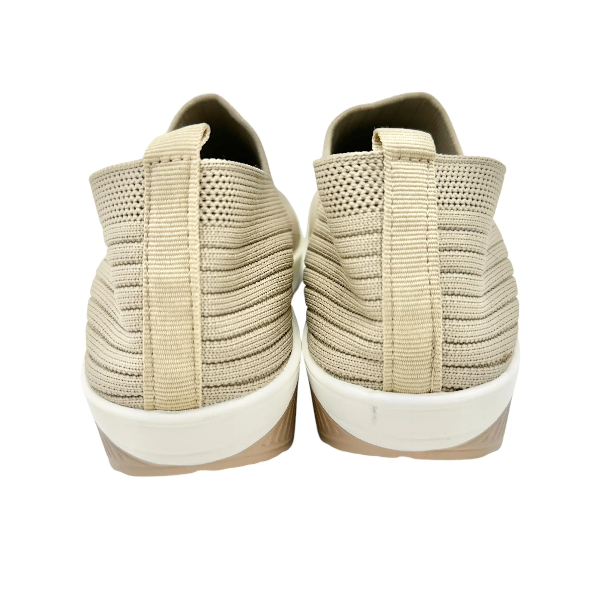 Slip On Sneakers Womens Size 8 US 40 EU Beige Knit With Cushioned Sole