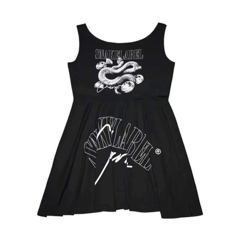 Snake Women's Skater Dress with Asymmetrical Skirt | High-Quality Stretch Fabric - Made in USA
