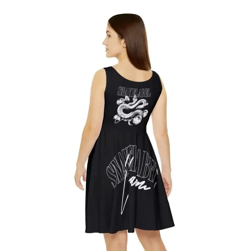 Snake Women's Skater Dress with Asymmetrical Skirt | High-Quality Stretch Fabric - Made in USA