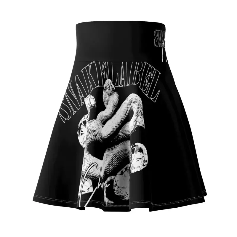 Snake Women's Skater Skirt - Cozy Polyester Blend, USA-Made