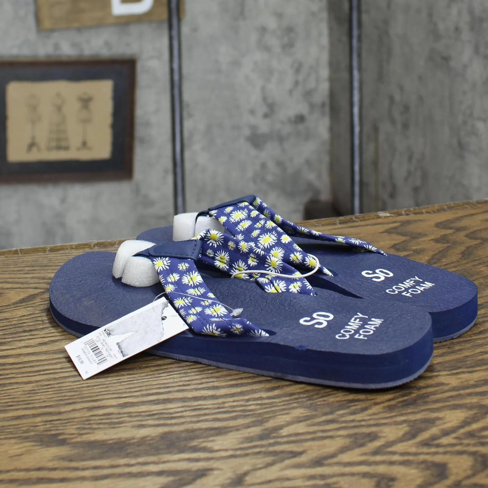 So Bloomfield Women's Thong Sandals BLOOMFIELDNAVYDAISY Blue 8M