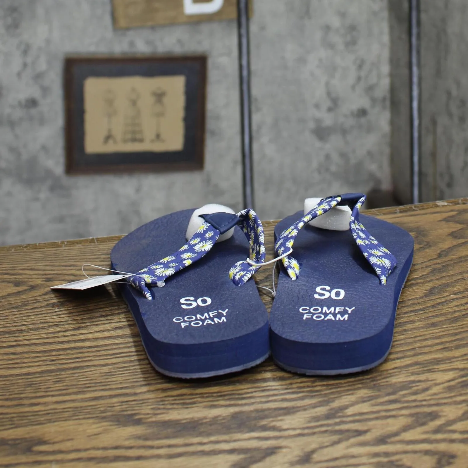 So Bloomfield Women's Thong Sandals BLOOMFIELDNAVYDAISY Blue 8M