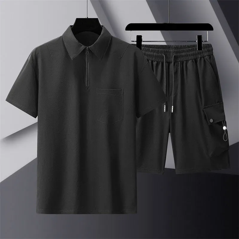 Solid color short-sleeved suit-D9 | Inspanda