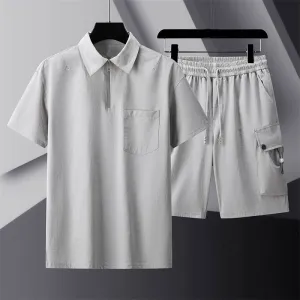 Solid color short-sleeved suit-D9 | Inspanda