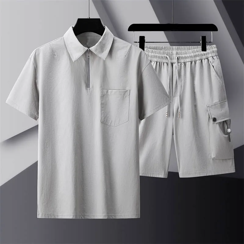 Solid color short-sleeved suit-D9 | Inspanda