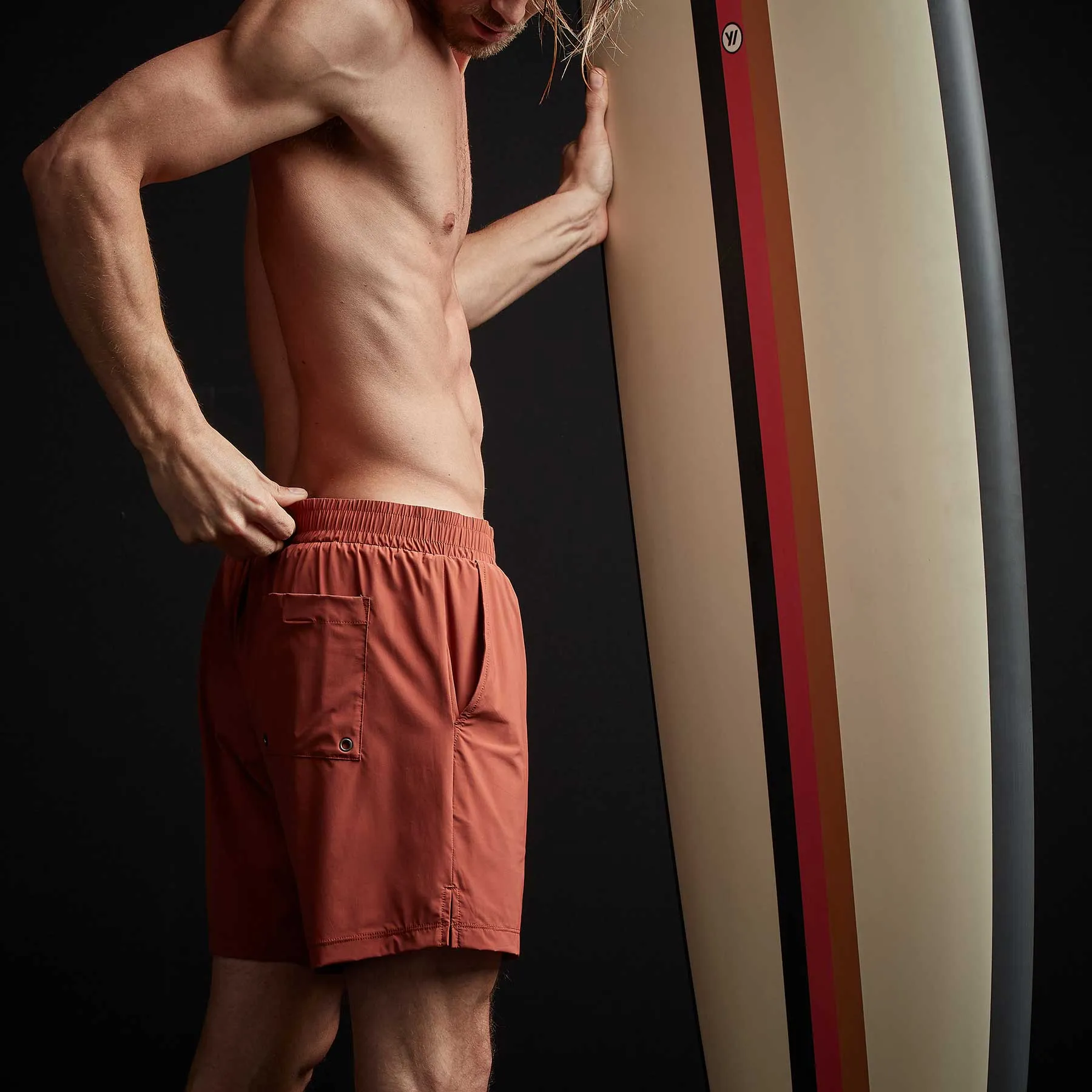 Split Hem Boardshort - Paprika