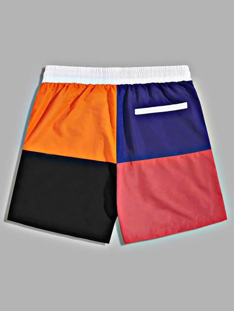 Spread Love Color Block Drawstring Board Shorts