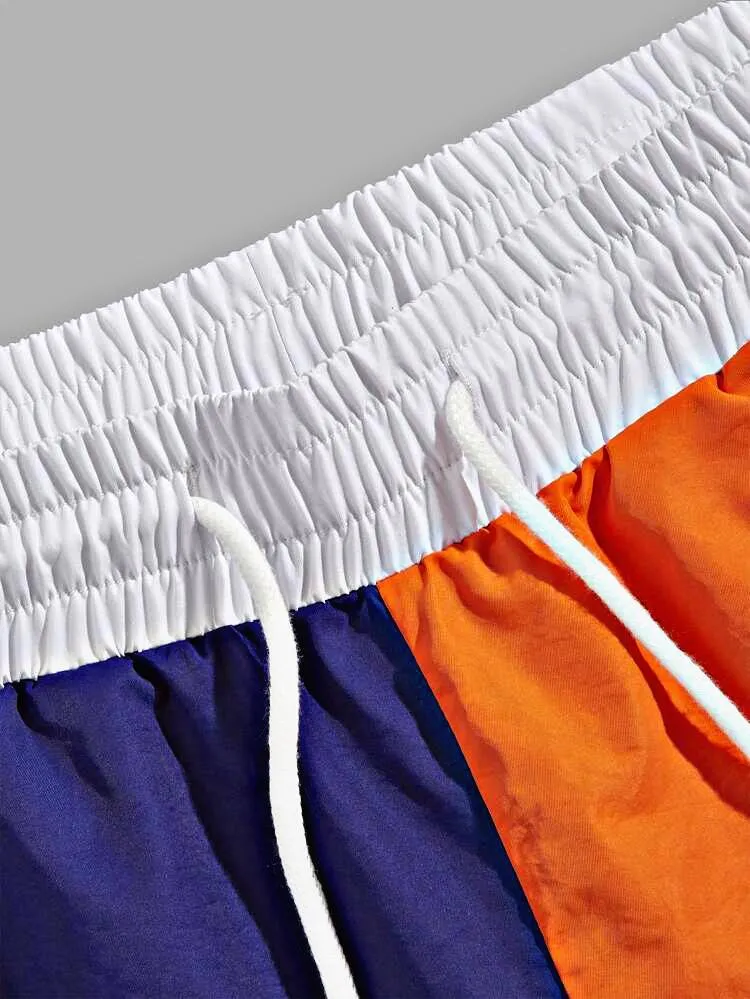 Spread Love Color Block Drawstring Board Shorts
