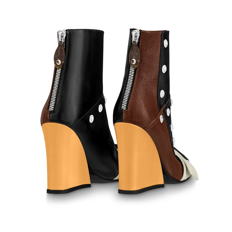 Spring Design Black Shoes Women Zipper Genuine Leather Boots