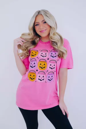 Stacked Jack O Lantern Comfort Colors Graphic Tee S-2X