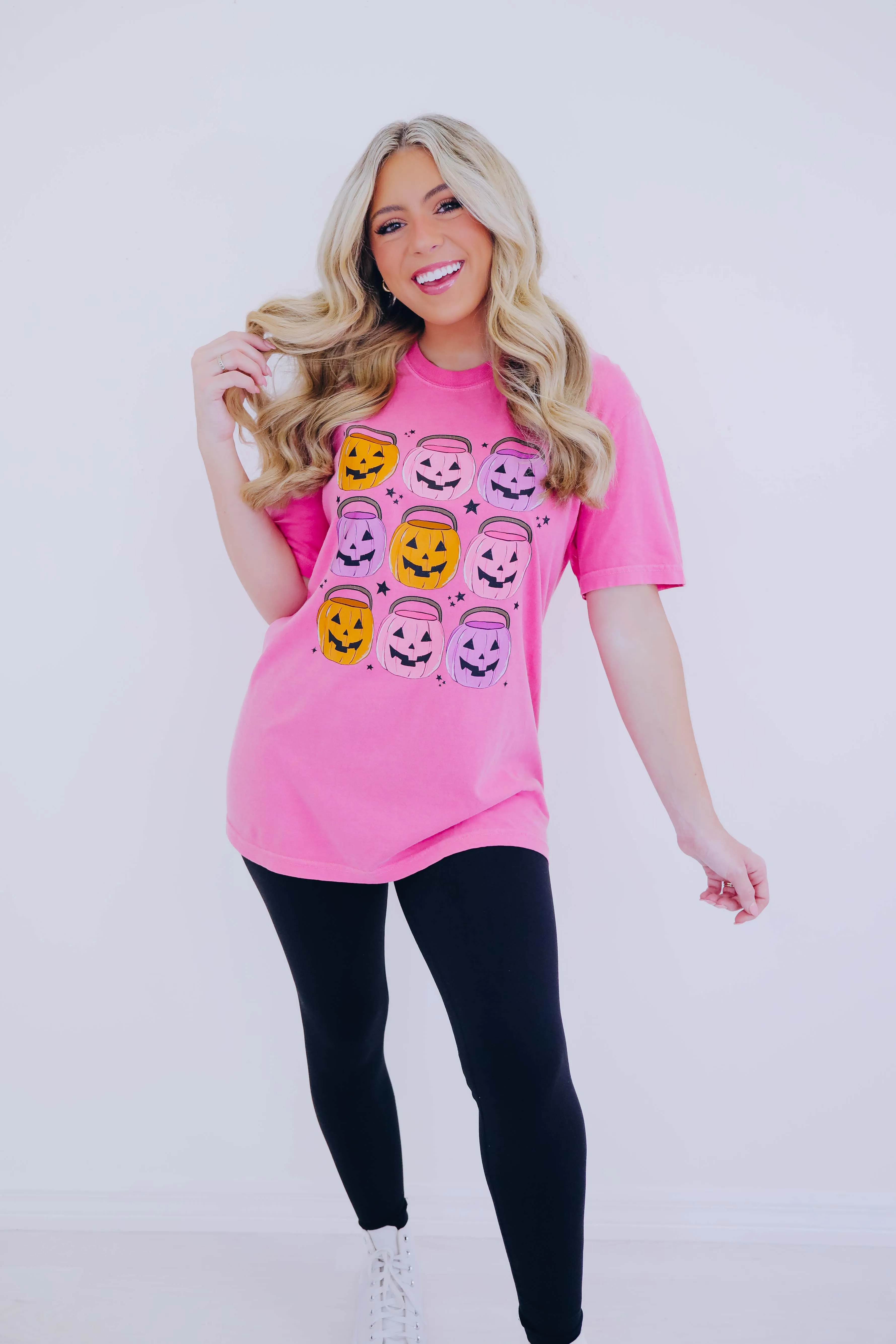 Stacked Jack O Lantern Comfort Colors Graphic Tee S-2X