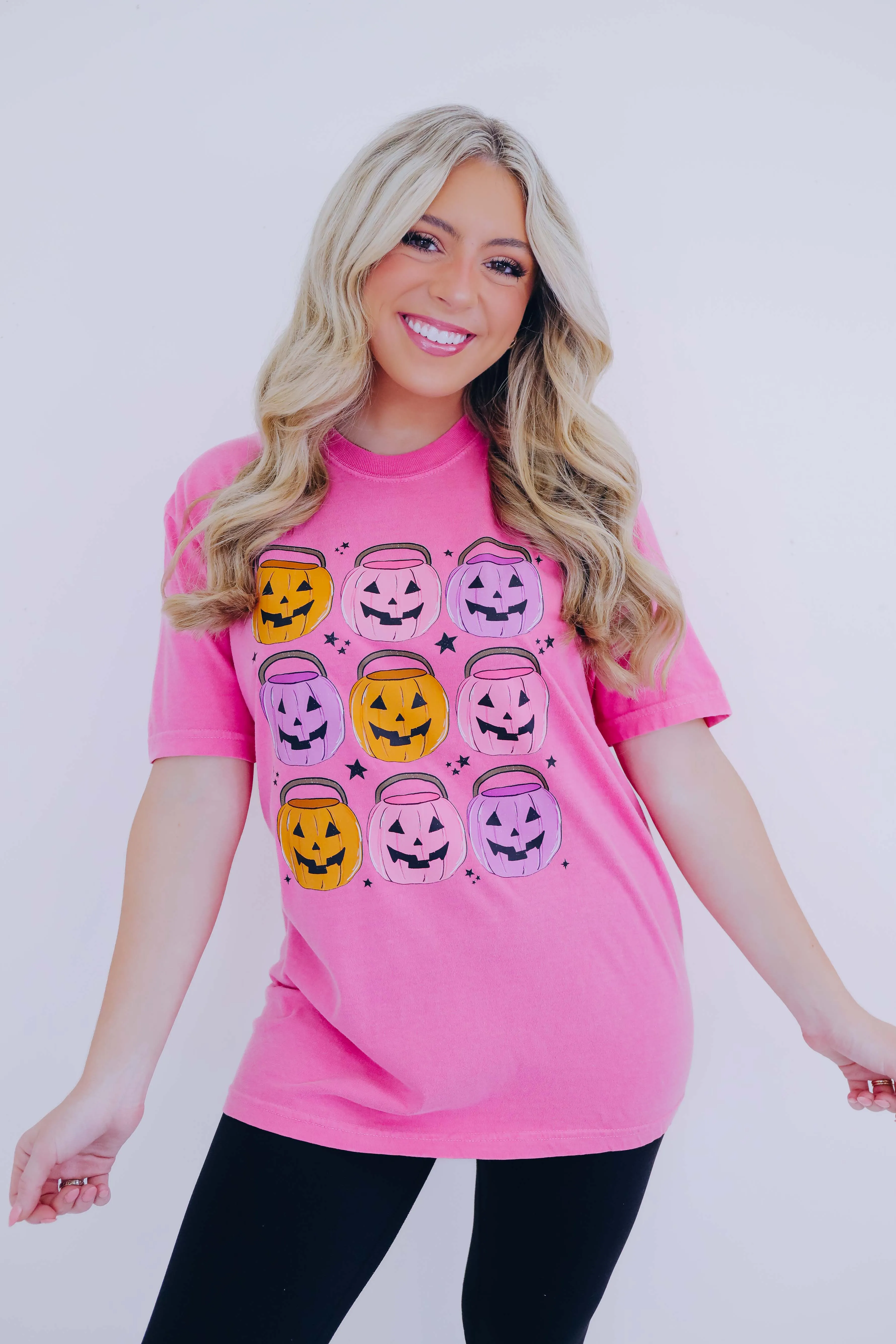 Stacked Jack O Lantern Comfort Colors Graphic Tee S-2X