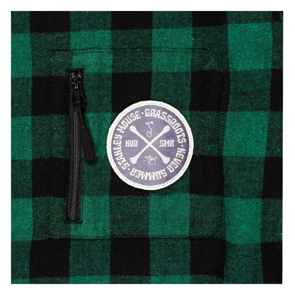 Stanley Mouse Mandolin Jester Never Summer Green Flannel Shirt