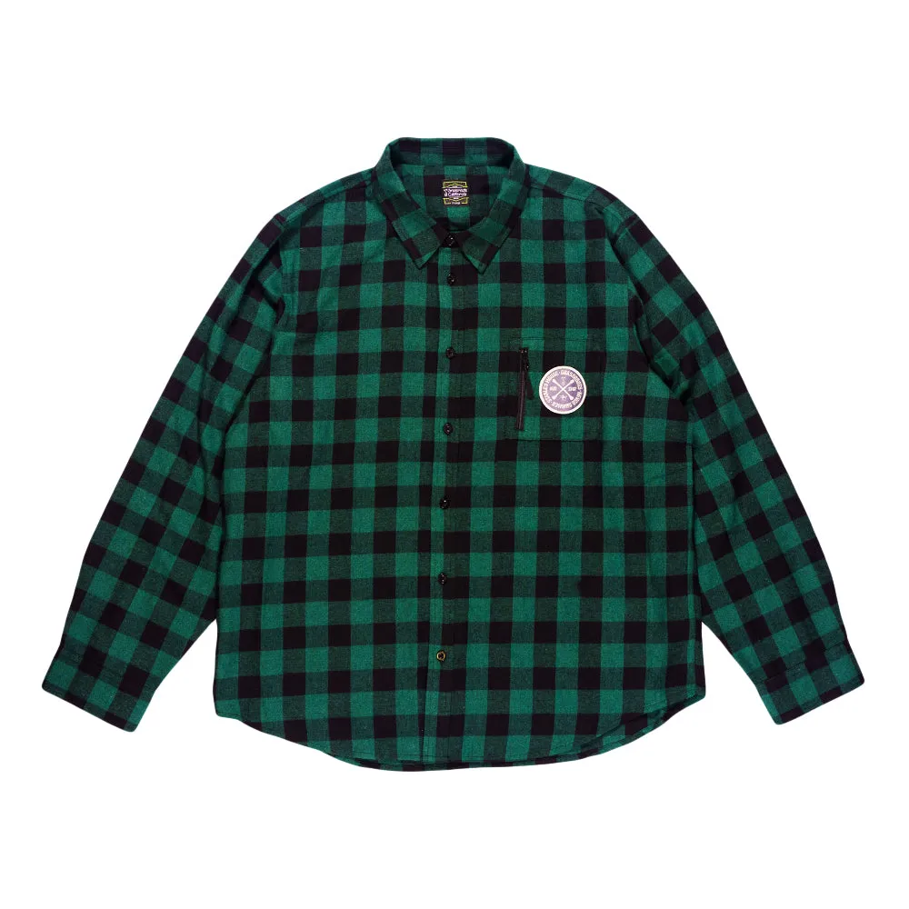 Stanley Mouse Mandolin Jester Never Summer Green Flannel Shirt