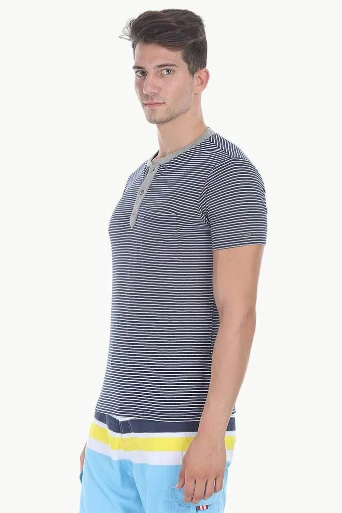 Striped Cotton Melange Knit Tee