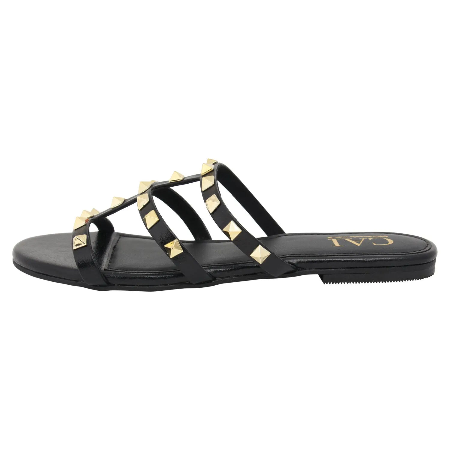 Studded Slide Black Sandals