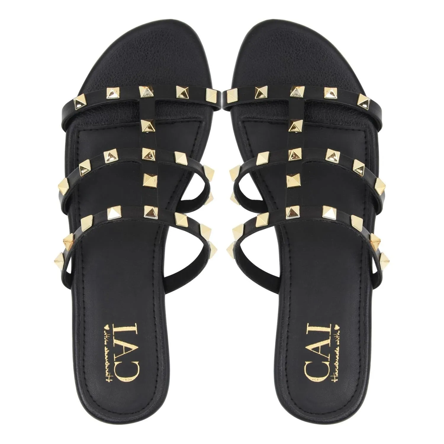 Studded Slide Black Sandals