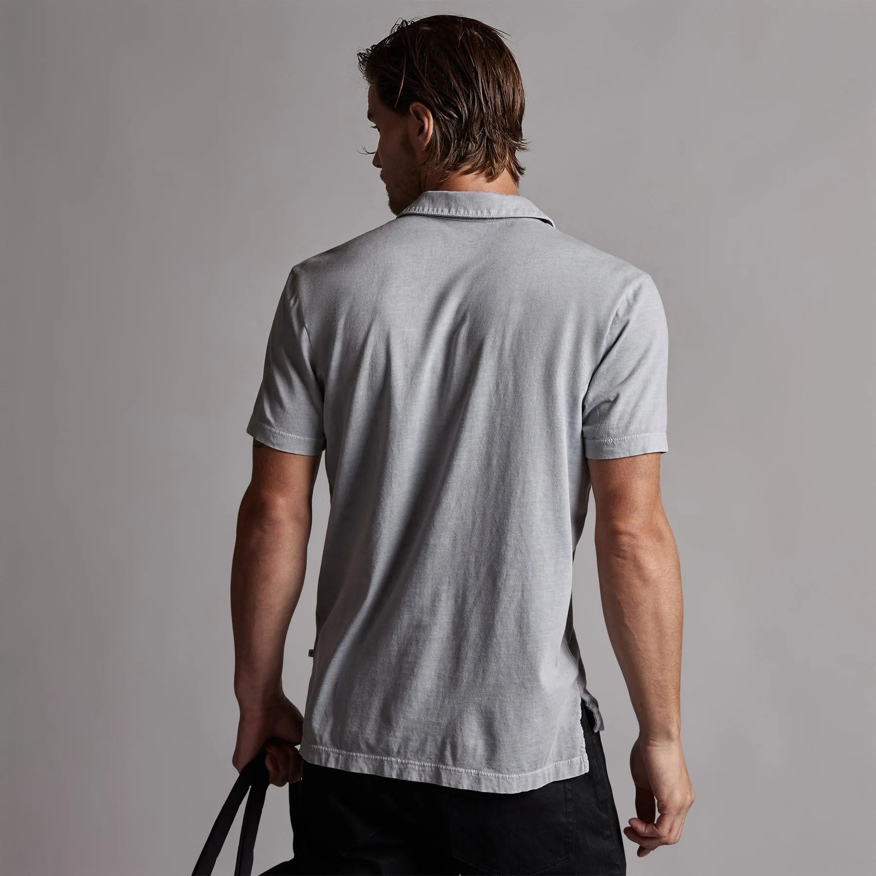 Sueded Jersey Polo - Breeze Pigment