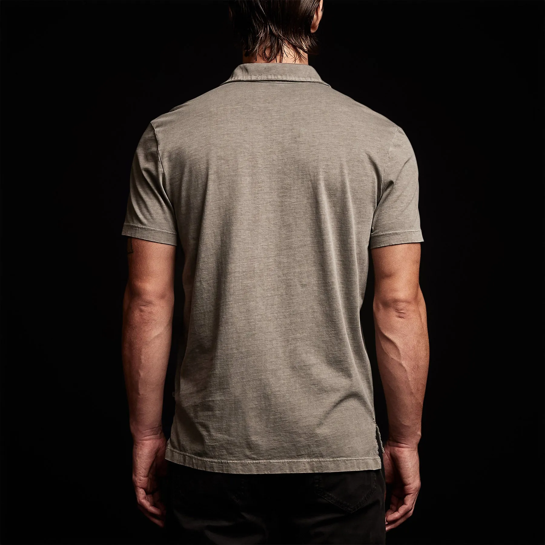 Sueded Jersey Polo - Burro Pigment
