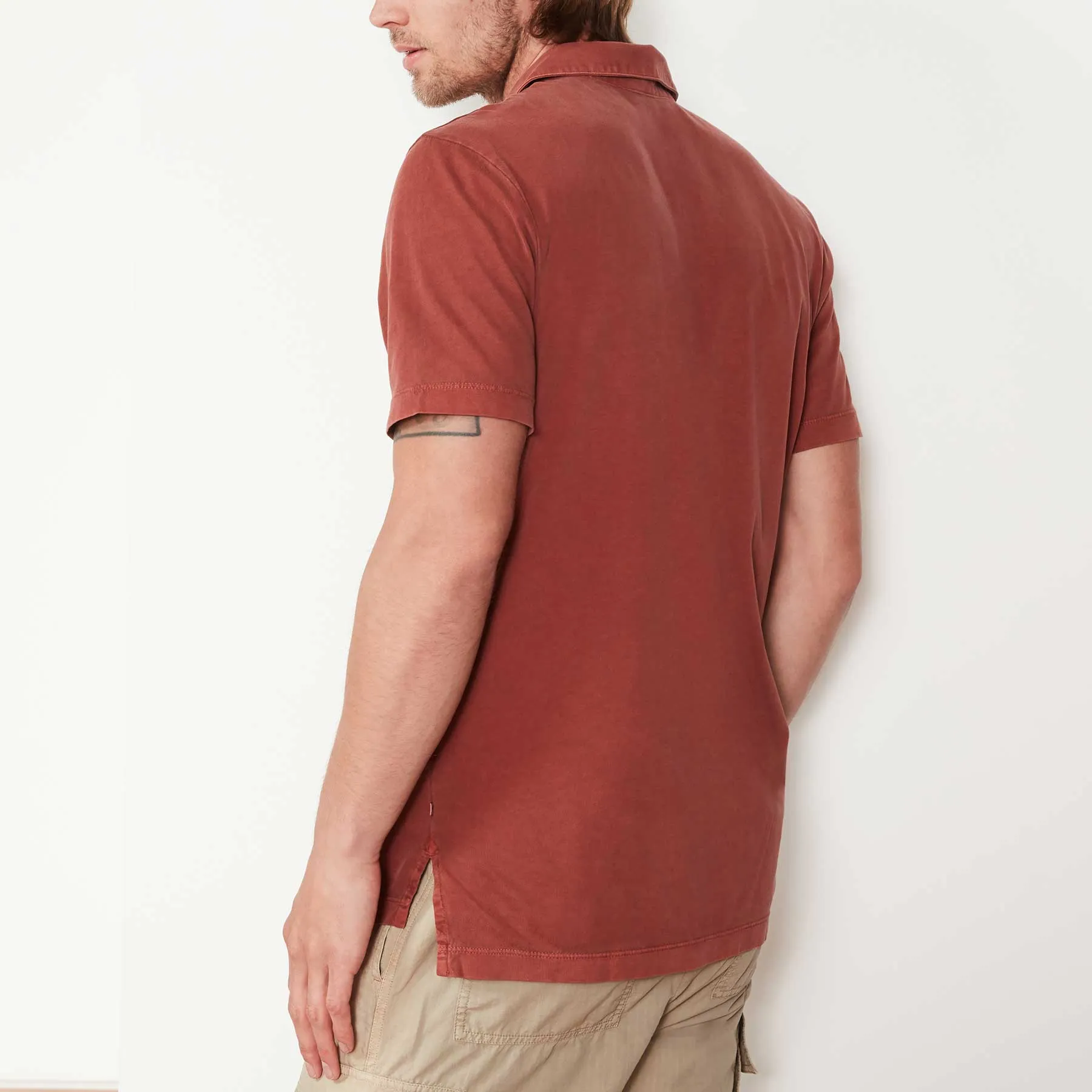 Sueded Jersey Polo - Ember Pigment