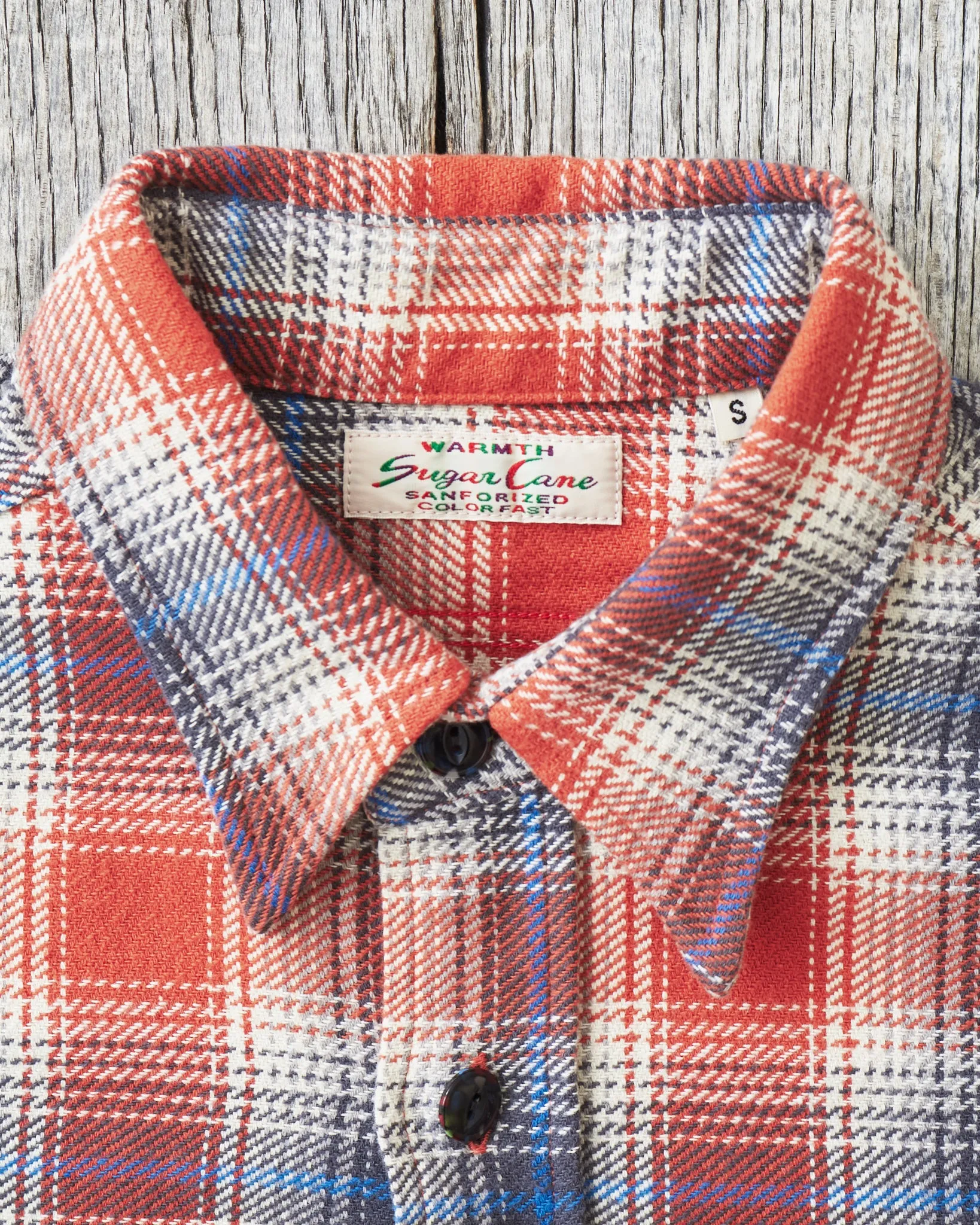 Sugar Cane & Co Fiction Romance Twill Check Work Shirt Red SC29365