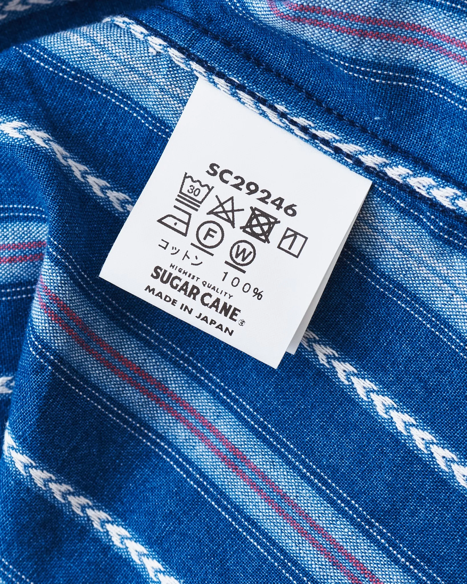 Sugar Cane & Co. Indigo Stripe Western Shirt SC29246