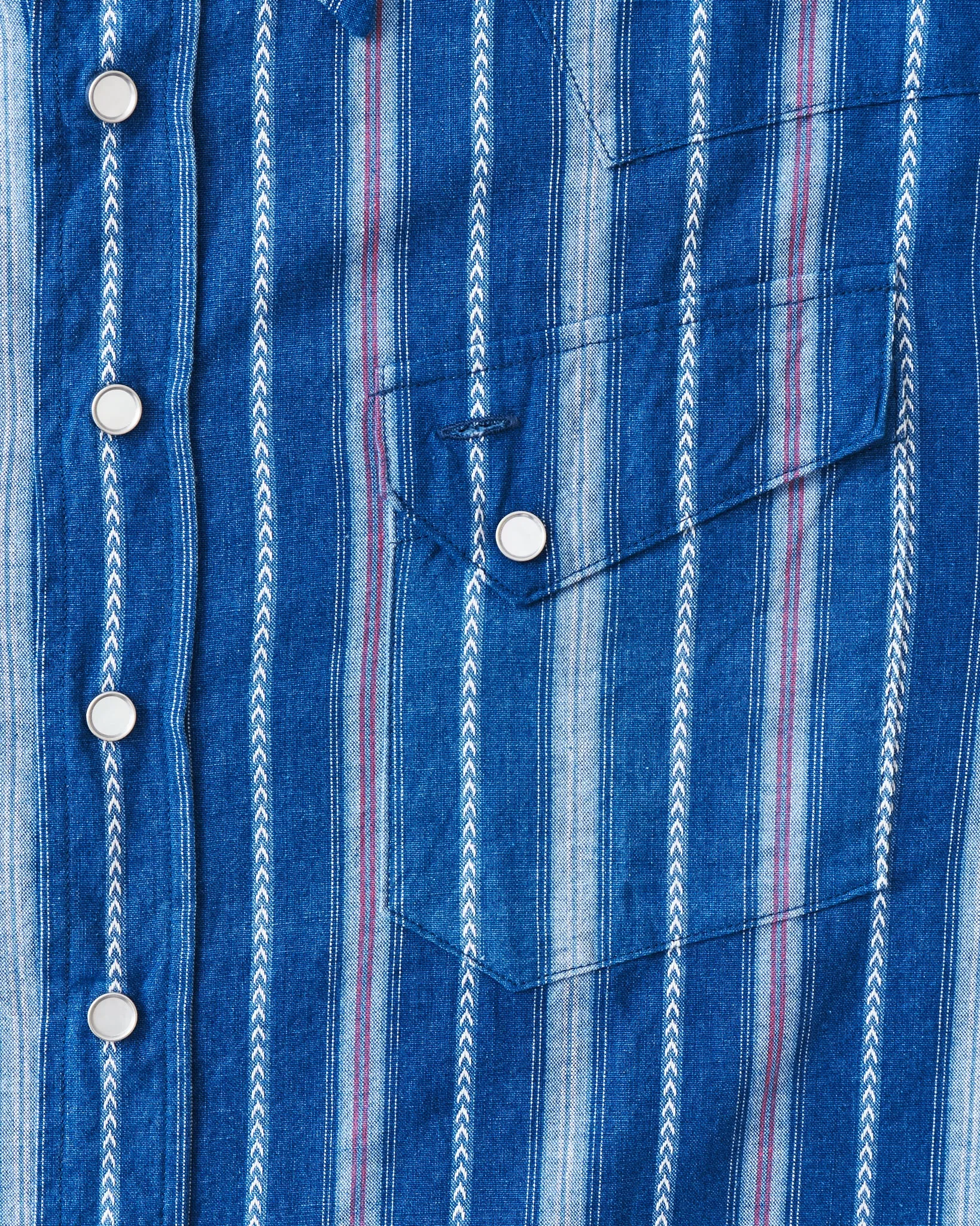 Sugar Cane & Co. Indigo Stripe Western Shirt SC29246