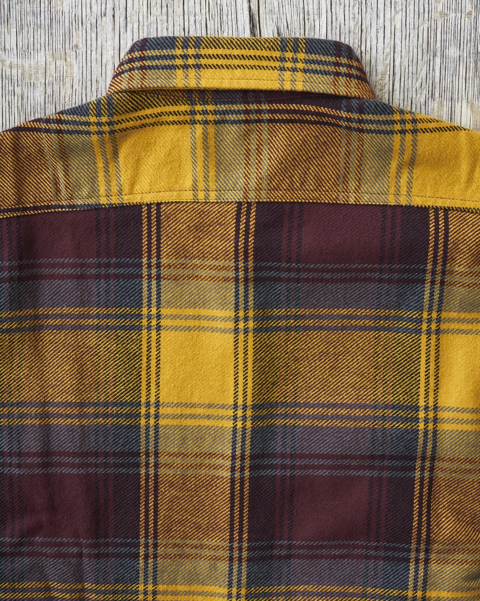 Sugar Cane & Co Twill Check Work Shirt Yellow SC29152