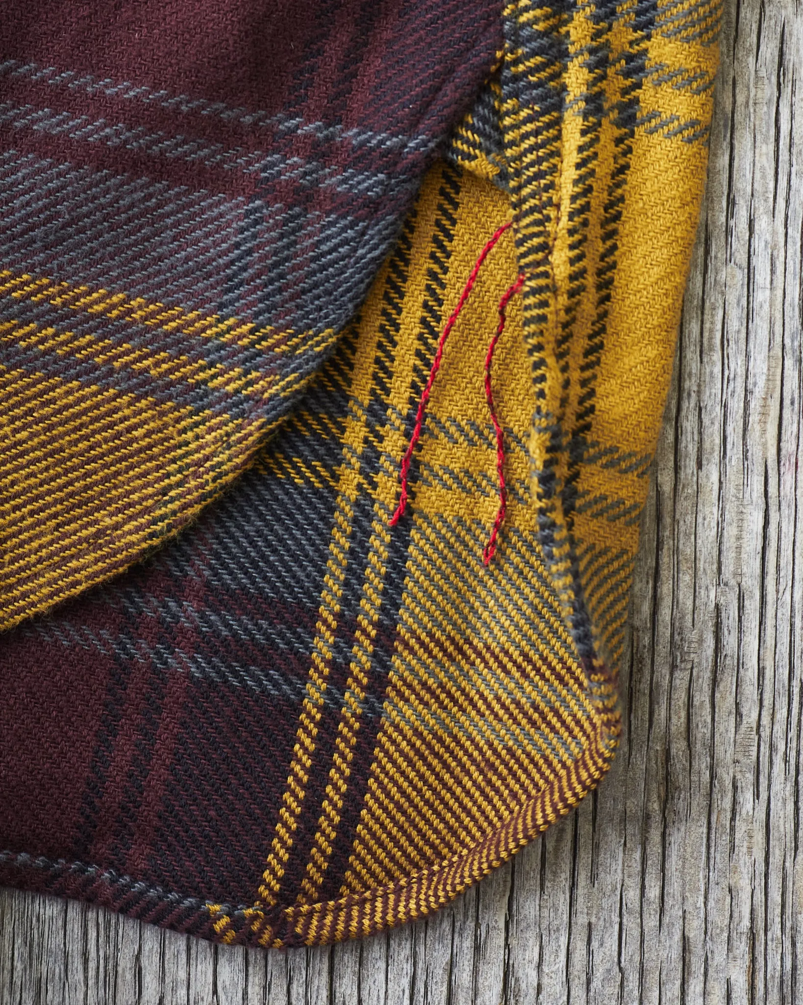 Sugar Cane & Co Twill Check Work Shirt Yellow SC29152