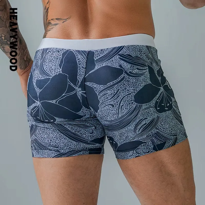 Summer Men'S Beach Swimming Trunks Drawstring Elastic Waist Swimsuit Shorts Man plus Size Quick Drying Swimwear Shorts