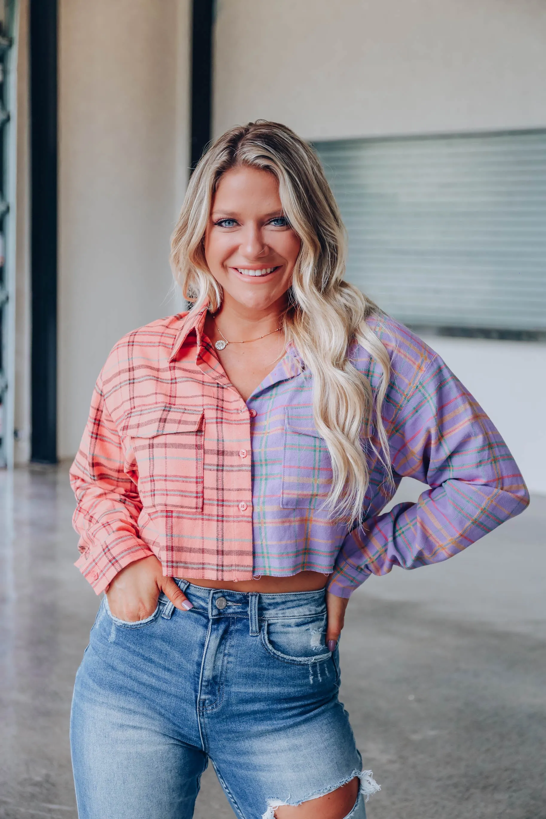 Summers End Cropped Flannel Shirt