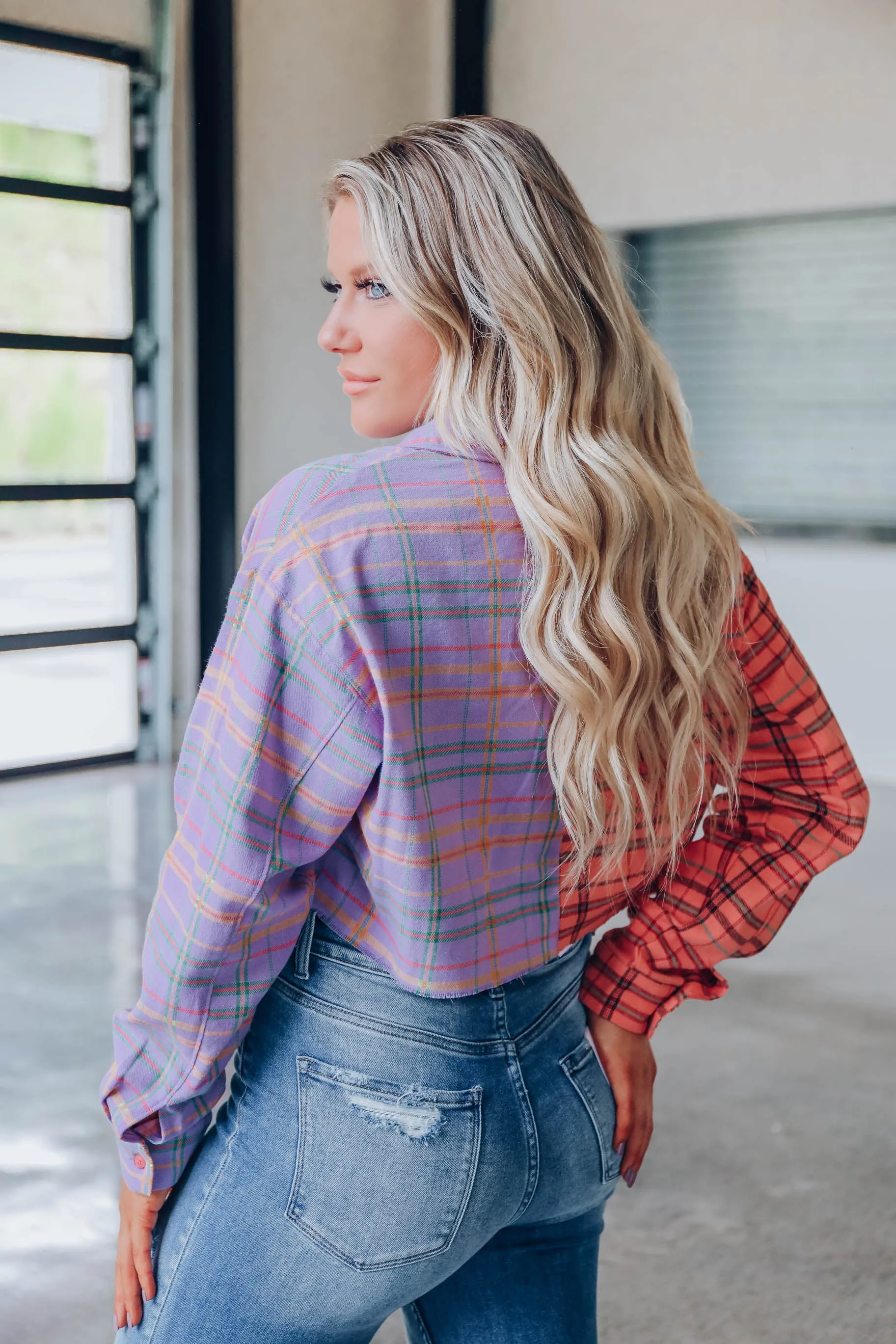 Summers End Cropped Flannel Shirt
