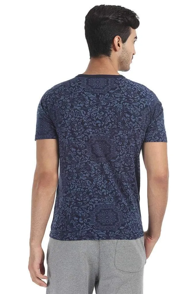 Super Soft Printed Short Sleeve Henley