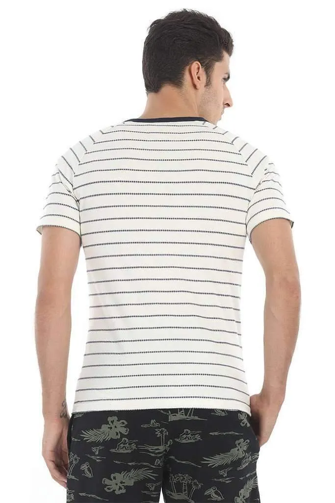 Super Soft Printed Short Sleeve Henley