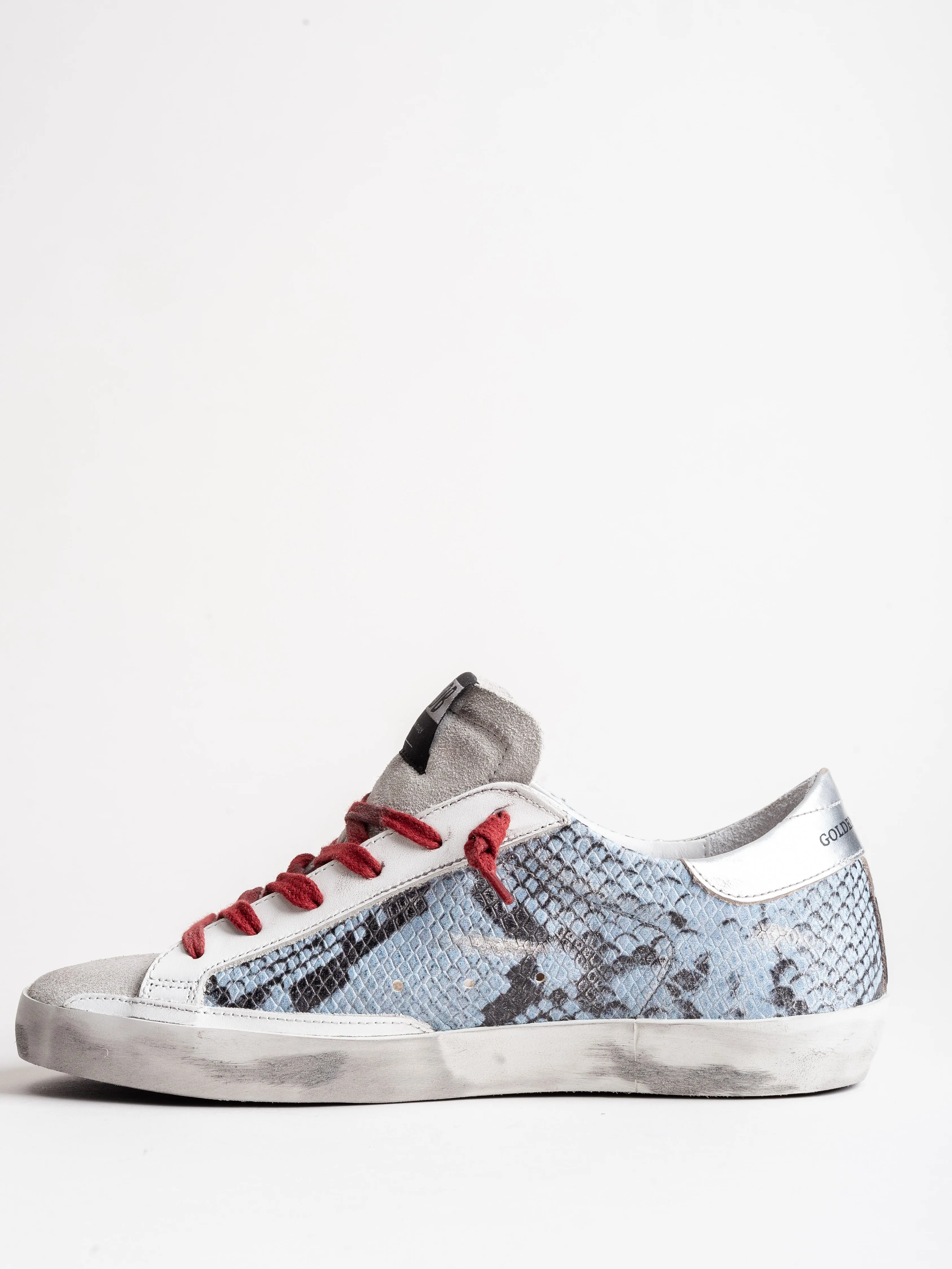 superstar sneaker - light blue python