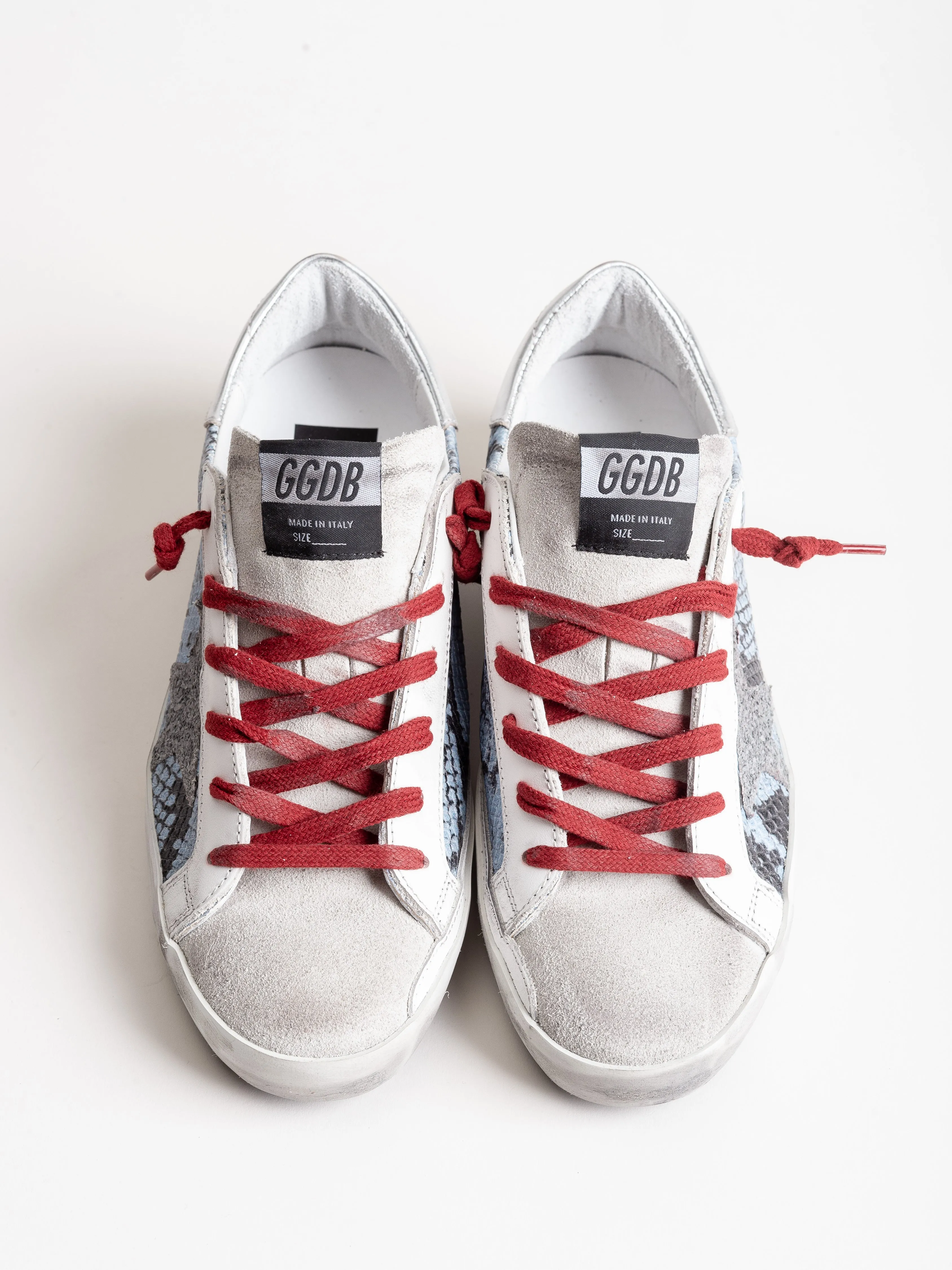 superstar sneaker - light blue python