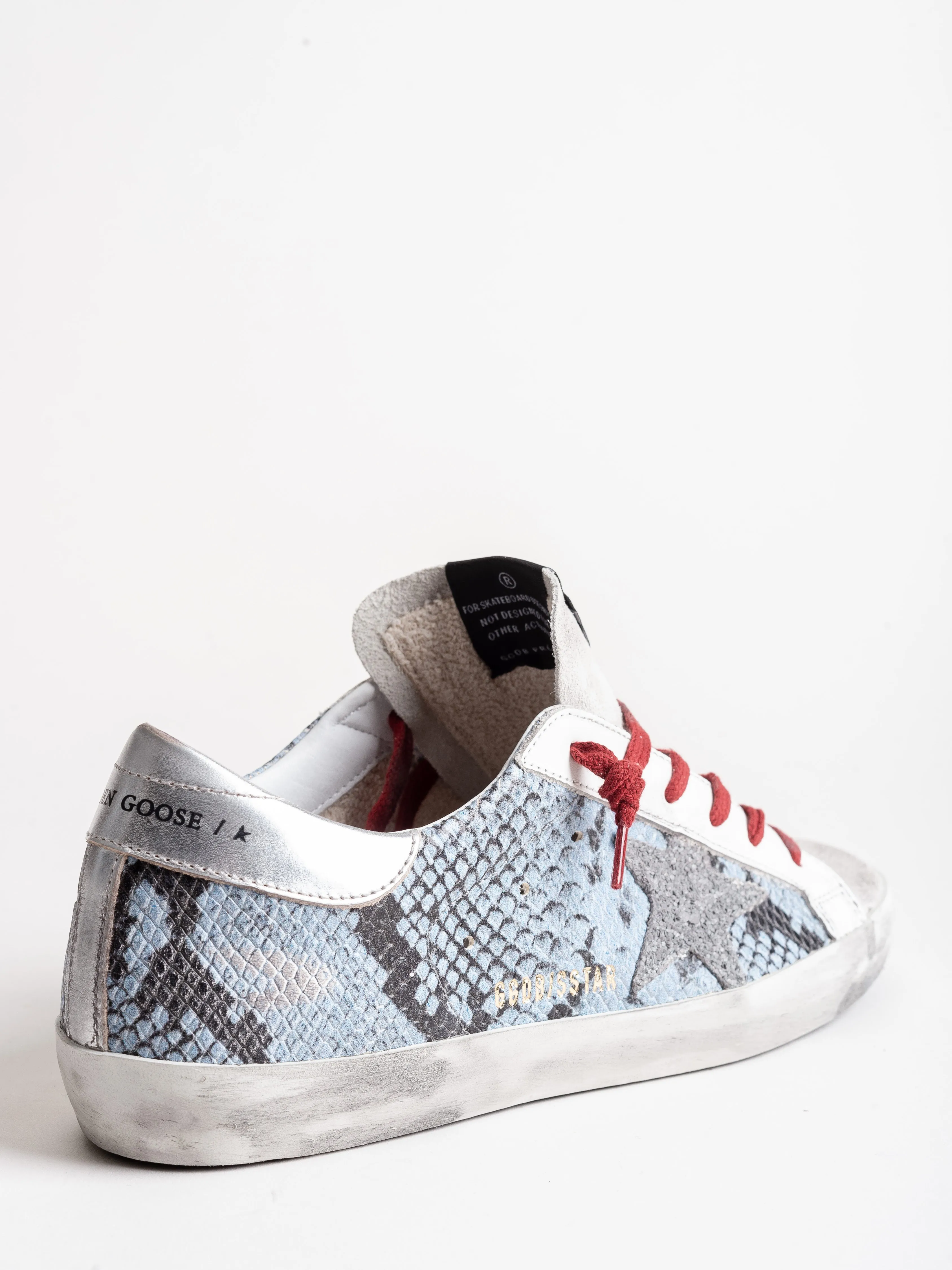 superstar sneaker - light blue python