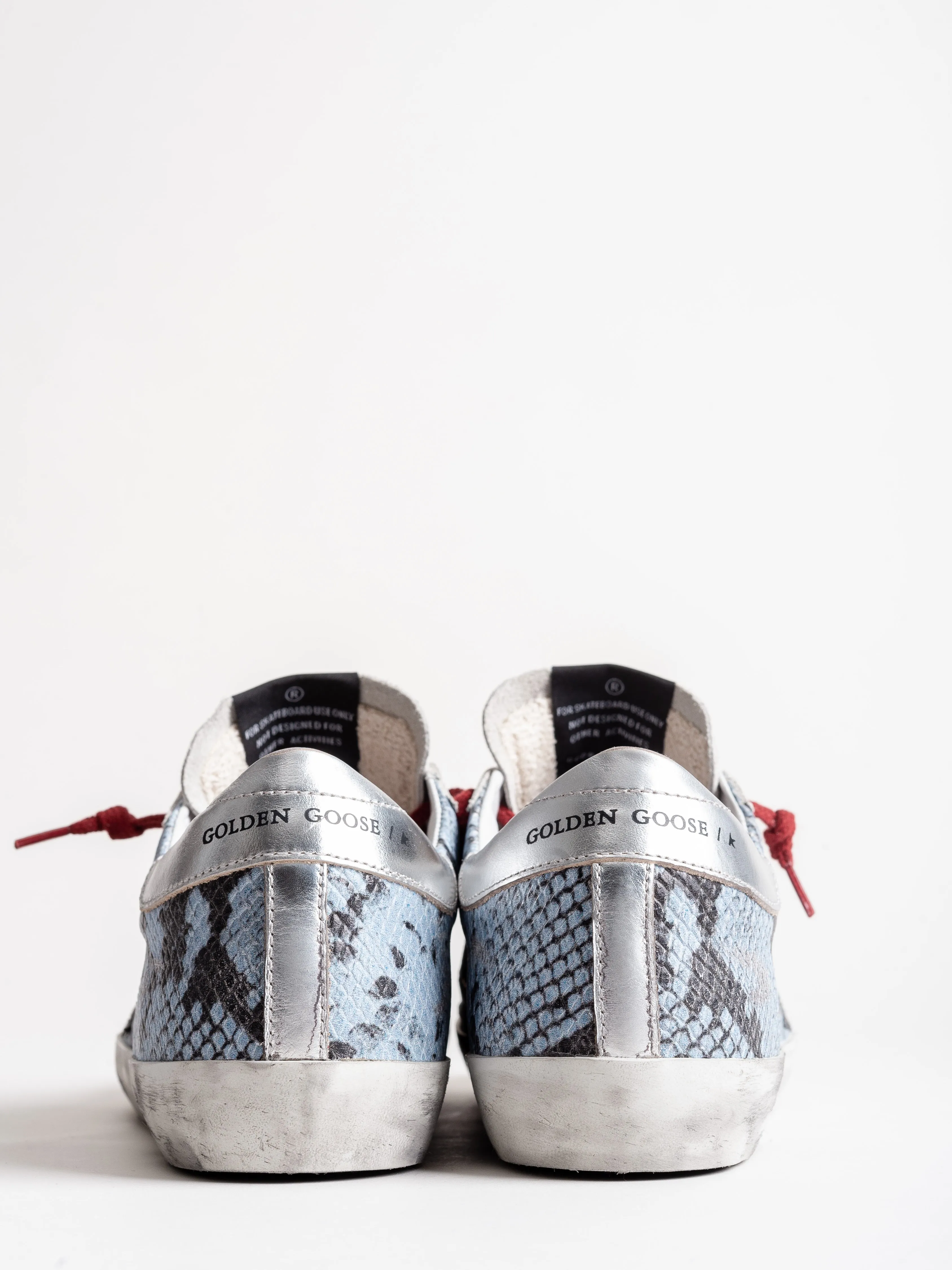 superstar sneaker - light blue python