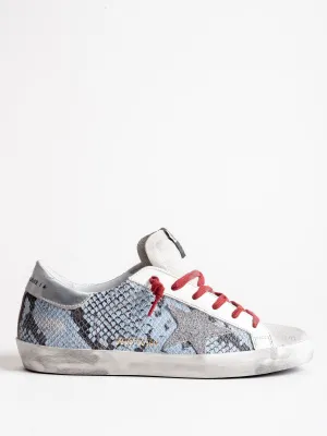 superstar sneaker - light blue python