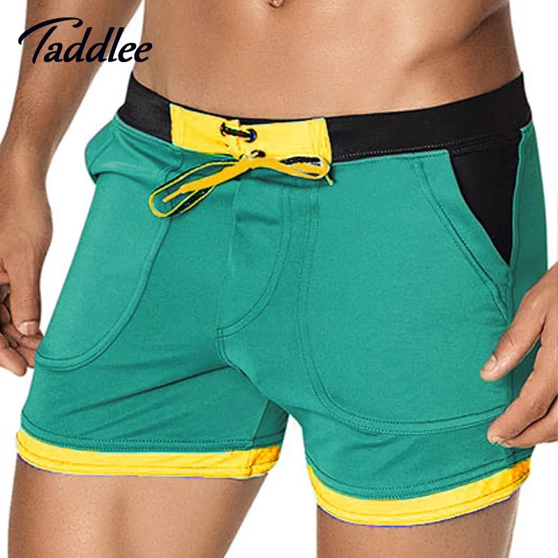 Taddlee Brand Man Men's Swimwear Swim Beach Board shorts swim trunks Swimsuits Bathing Suits Men Swimming Boxer Surf Wear Gay