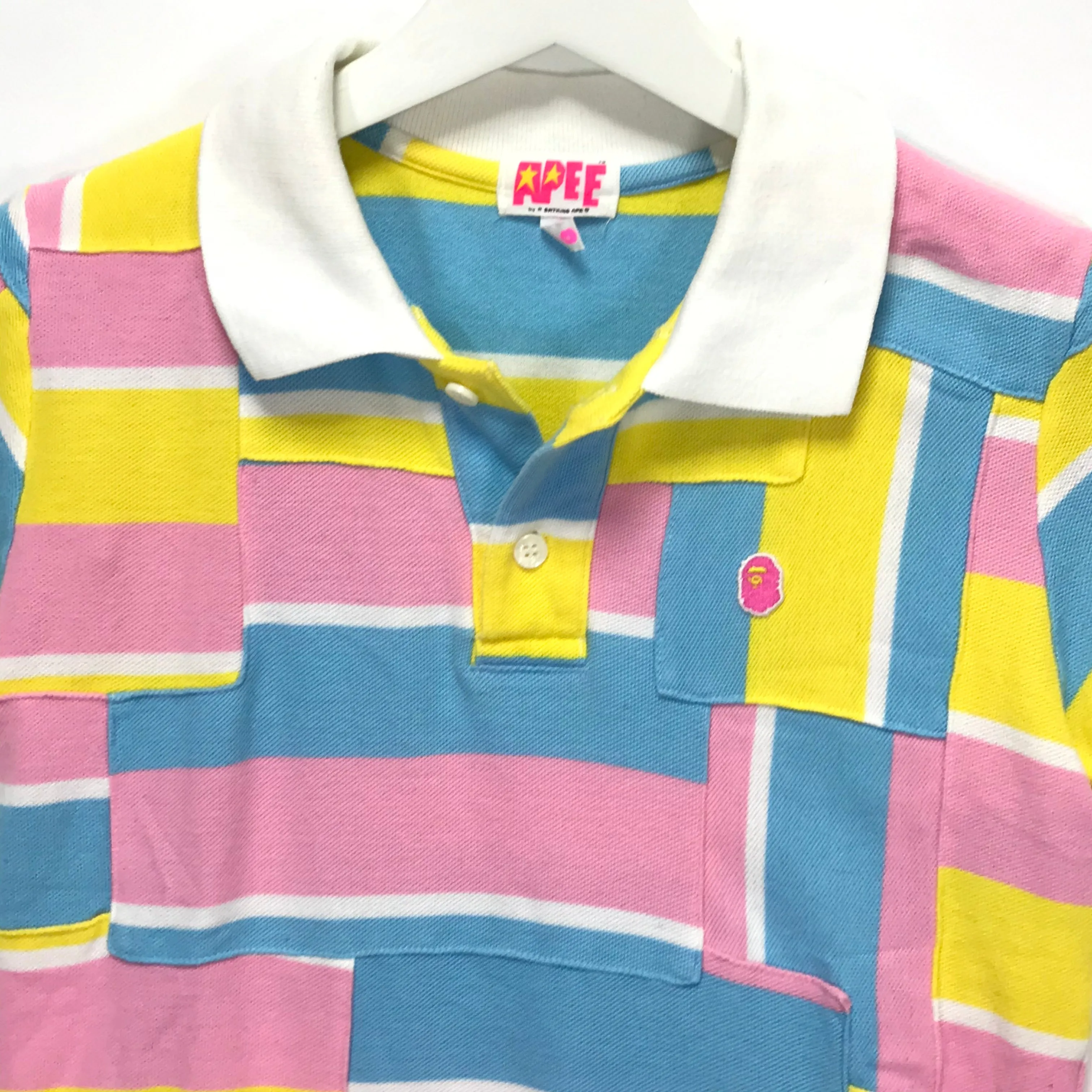 [TALL] Women's! A Bathing Ape Bape Bape Cotton Candy Patchwork Polo Shirt