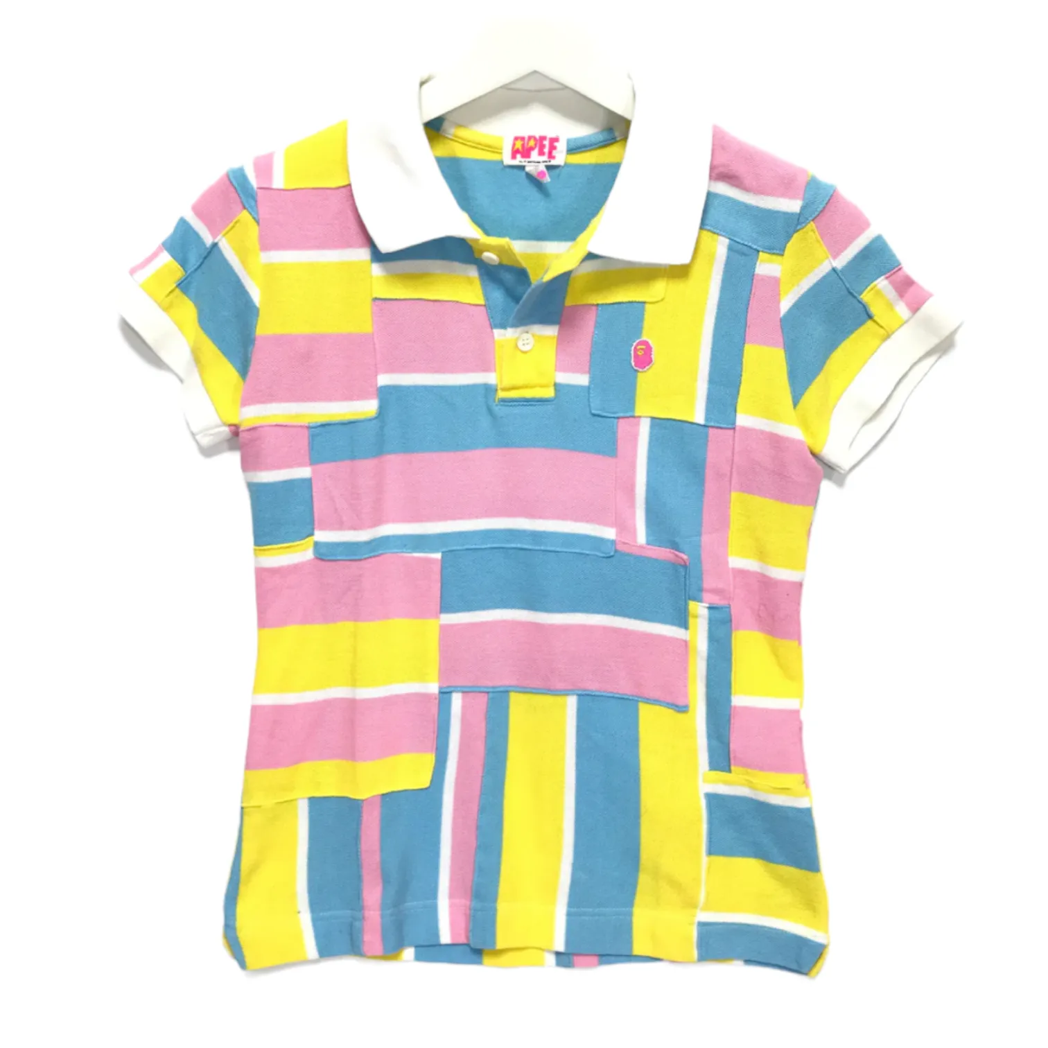 [TALL] Women's! A Bathing Ape Bape Bape Cotton Candy Patchwork Polo Shirt